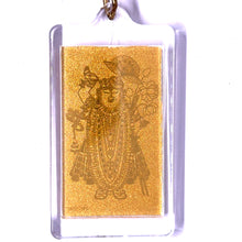 Shreenath ji 24K Gold Foil Keychain Laser Engraved Sacred Hindu Blessing & Devotional Charm Gifting