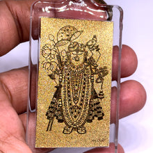 Shreenath ji 24K Gold Foil Keychain Laser Engraved Sacred Hindu Blessing & Devotional Charm Gifting
