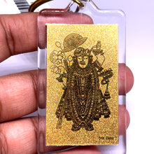 Shrinathji Laser Engraved Premium Keychain 24K Gold Foil Devotional Gift for Spiritual Strength Gift