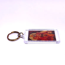 Radha Krishna Devotional Colored Keychain 24K Gold Foil for Love & Inner Peace Gift
