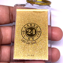 Radha Krishna 24K Gold Foil Laser Engraved Keychain in Divine Blessing for Relationships