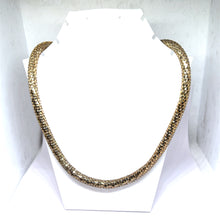 Yellow-Tone Shiny Snake Scale Linked Tube Necklace – Bold Modern Choker-Style Fashion Jewelry
