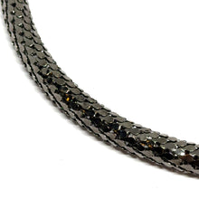 Black Gunmetal Snake Scale Tube Necklace Edgy Industrial Look Statement Necklace for Nightwear