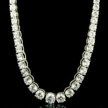 Premium White Cubic Zirconia Tennis 18.11’’ Necklace in 925 Sterling Silver 3-6mm Round CZ Stones Classic Luxury Bridal