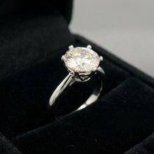 9K White Gold Engagement Round Solitaire Ring | Channel-Set Band | Classic Cathedral Bridal Design - Ring