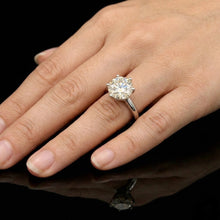 9K White Gold Engagement Round Solitaire Ring | Channel-Set Band | Classic Cathedral Bridal Design - Ring