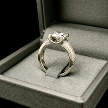 9K White Gold Diamond Ring | Classic Round Solitaire | Channel-Set Band Design | Elegant Bridal Style