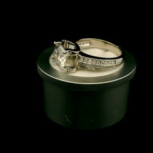 9K White Gold Diamond Ring | Classic Round Solitaire | Channel-Set Band Design | Elegant Bridal Style