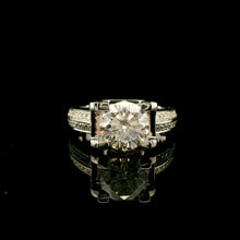 9K White Gold Diamond Ring | Classic Round Solitaire | Channel-Set Band Design | Elegant Bridal Style