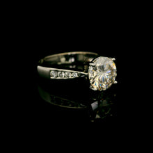 9K Yellow Gold Diamond Ring | Round Solitaire Center | Channel-Set & Pavé Band Design | Classic Bridal Elegance