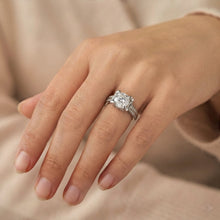 9K White Gold Diamond Engagement Ring | Round Solitaire | Channel-Set Double Band | Classic Bridal Design