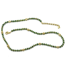 Royal Emerald Natural 4mm with 925 Sterling Silver Station Necklace Faceted Rondelle Beaded Gemstone Charms May Birthstone