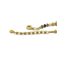 Sterling Silver 925 Station Necklace with Natural Mix Precious 4mm Faceted Rondelle Beaded Gemstone Balance Energy