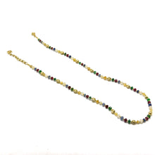Sterling Silver 925 Station Necklace with Natural Mix Precious 4mm Faceted Rondelle Beaded Gemstone Balance Energy