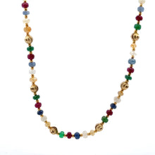 Sterling Silver 925 Station Necklace with Natural Mix Precious 4mm Faceted Rondelle Beaded Gemstone Balance Energy