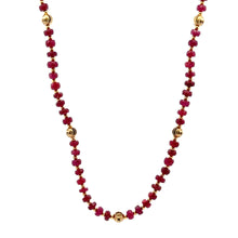 4.5mm Natural Ruby with 925 Sterling Silver Station Necklace Faceted Rondelle Beaded Gemstone Passion Jewel
