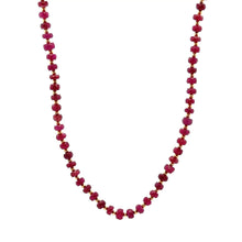 Natural Ruby 4.5mm with 925 Sterling Silver Station Necklace Faceted Rondelle Beaded Gemstone Energy Stone
