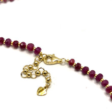 Natural Ruby 4.5mm with 925 Sterling Silver Station Necklace Faceted Rondelle Beaded Gemstone Energy Stone