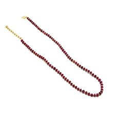 Natural Ruby 4.5mm with 925 Sterling Silver Station Necklace Faceted Rondelle Beaded Gemstone Energy Stone