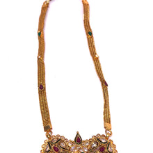 Royal Polki Traditional Heritage Style Pendant Necklace Earrings Gold Plated Bridal Jewellery Set