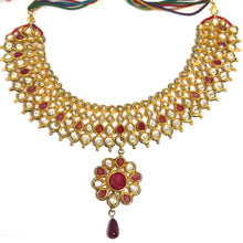 Traditional Kundan Meenakaari Gold Plated Full Necklace Earring Jewelry Set