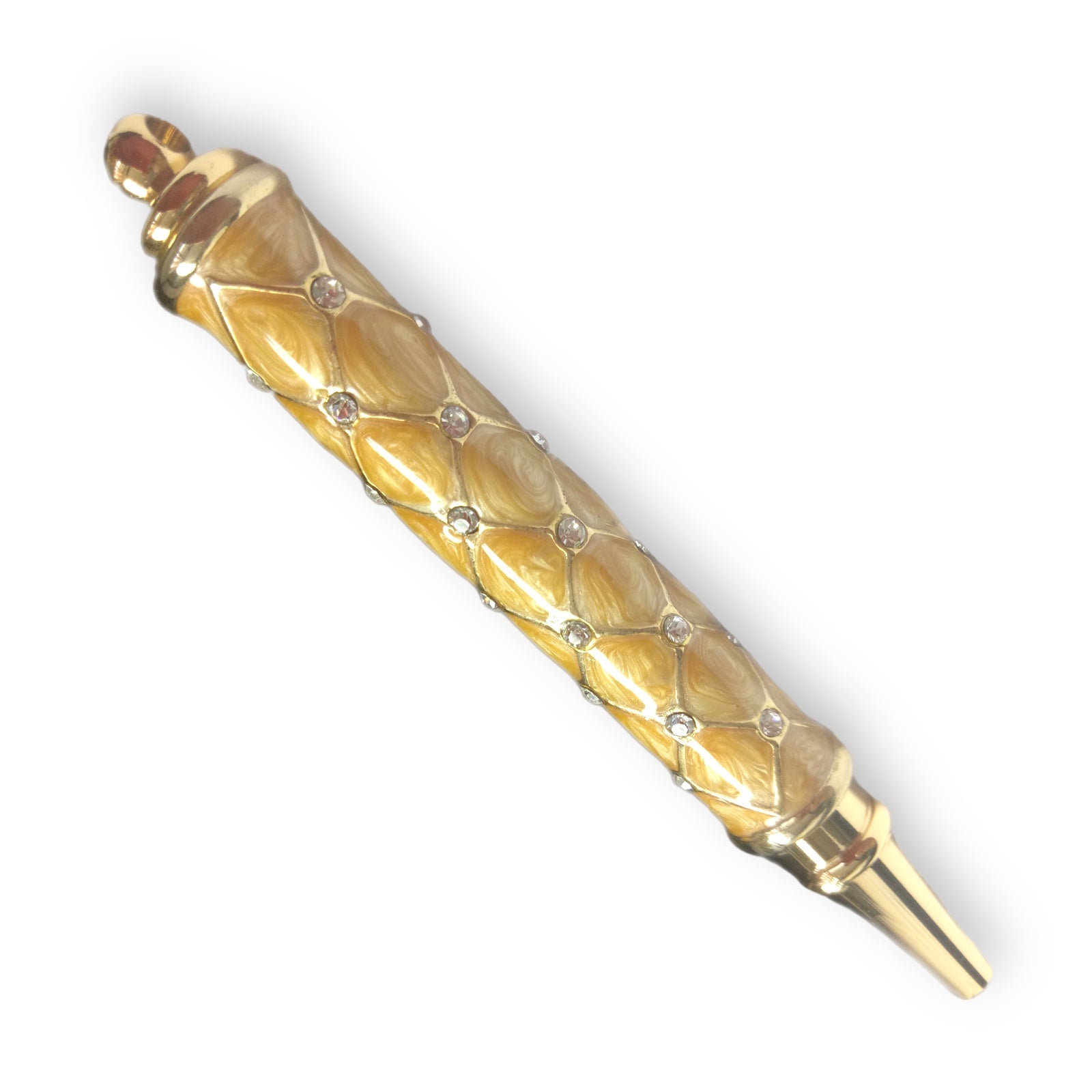 Luxury Gold Handcrafted Writing Pen With Artistic Stones Enamel