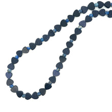 Natural Sunstone Heart with Lapis Lazuli 4mm Ball Gemstone Necklace