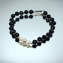 Tourmaline Natural Faceted Ball & Plain Pearl Gemstone Bracelet