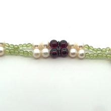 Natural Garnet Peridot Pearl Round Plain Handmade Gemstone Necklace