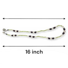 Natural Peridot Ball & Garnet Pearl Smooth Handmade Gemstone Necklace