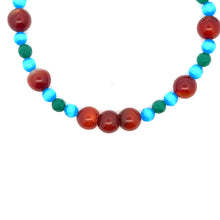 Natural Carnelian with Glass Ball Handmade Necklace