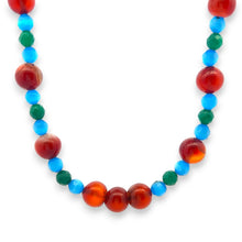 Natural Carnelian with Glass Ball Handmade Necklace