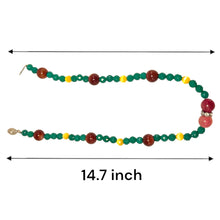 Natural Carnelian Jade Gemstone & Glass Facet Ball Handmade Necklace