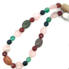 Natural Jasper Rose Quartz Agate Gemstone Healing Necklace