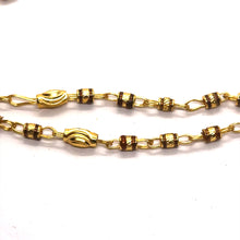 Barrel shaped links with engraved beads gold plated Chain Necklace Jewelry