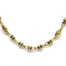 Barrel shaped links with engraved beads gold plated Chain Necklace Jewelry