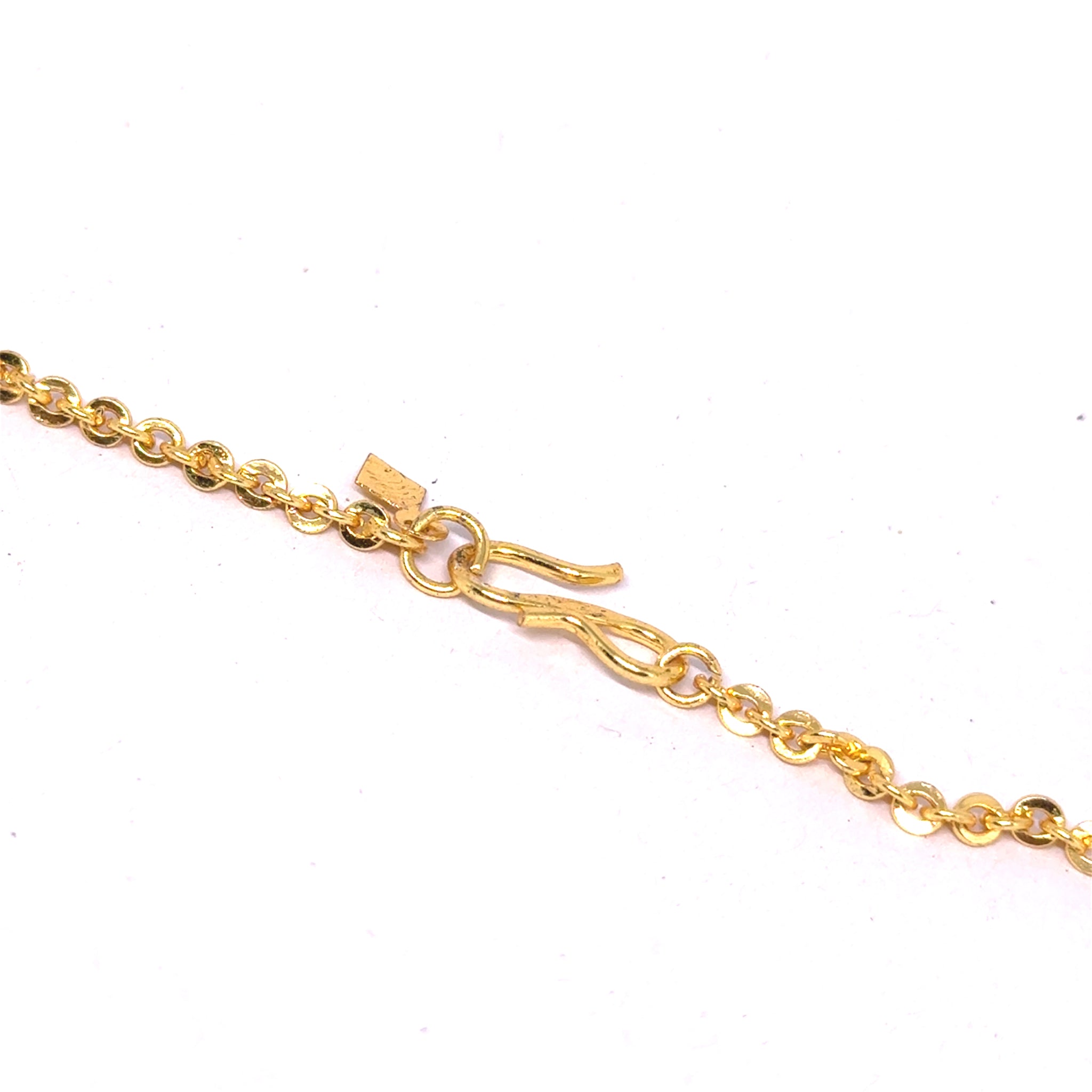 Gold Electroplated Diamond Shaped Station Necklace linked between Chain
