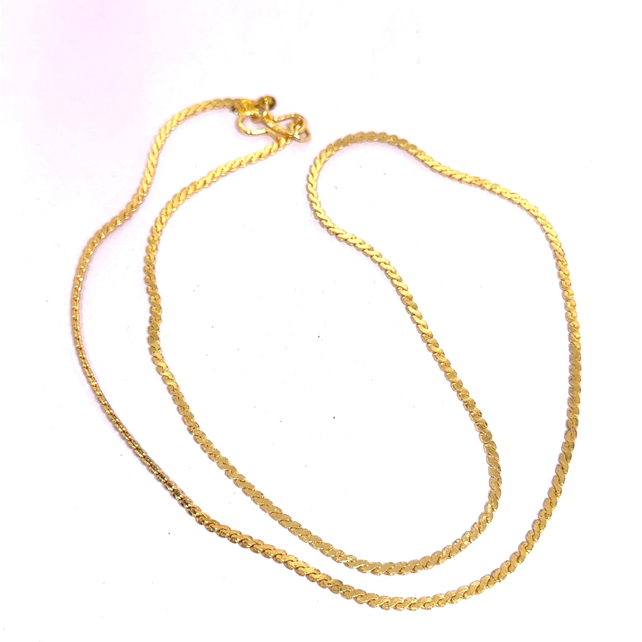 Gold Plated Serpentine Joint S- Shaped Links Chain Necklace Jewelry