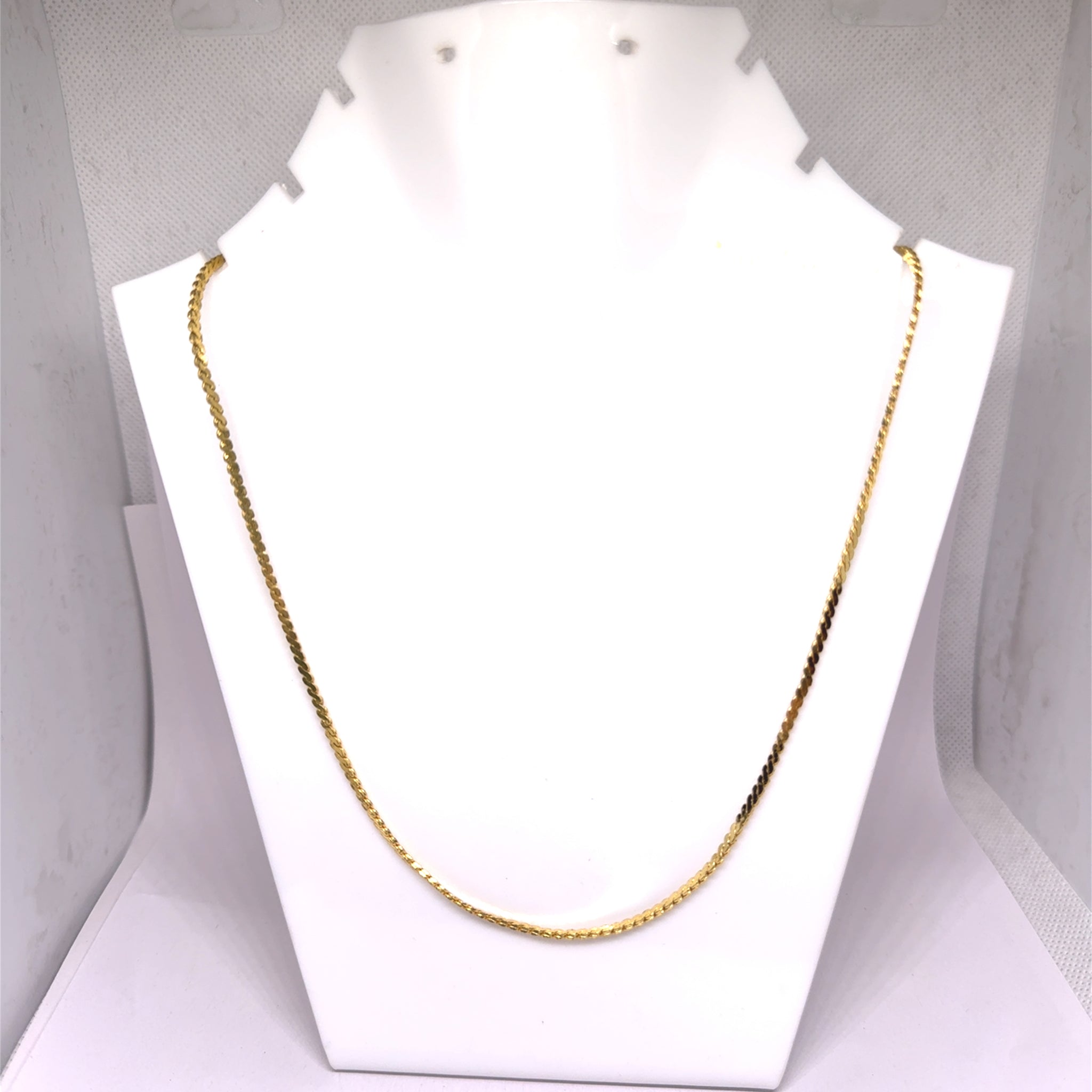 Gold Plated Serpentine Joint S- Shaped Links Chain Necklace Jewelry