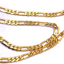 Gold Plated Figaro Style Chain Necklace Jewelry