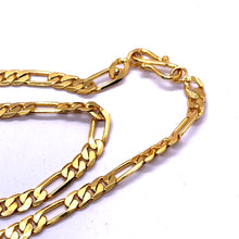 Gold Plated Figaro Style Chain Necklace Jewelry