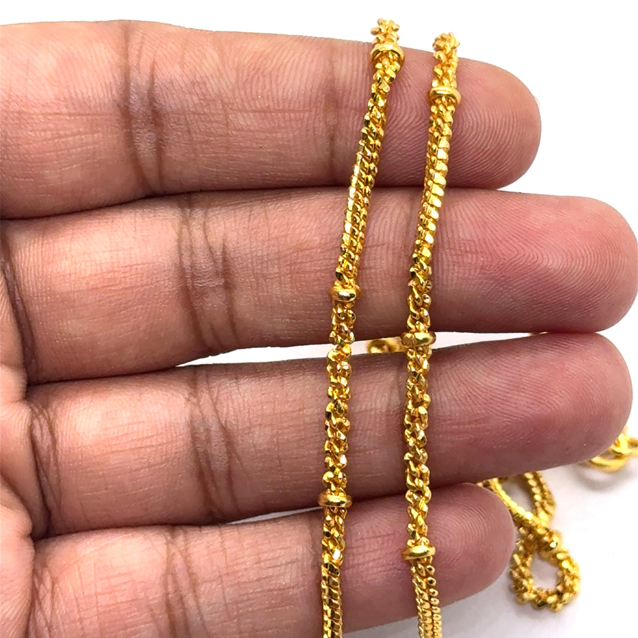 Gold Electroplated O shape and cuban Chain Necklace Jewelry