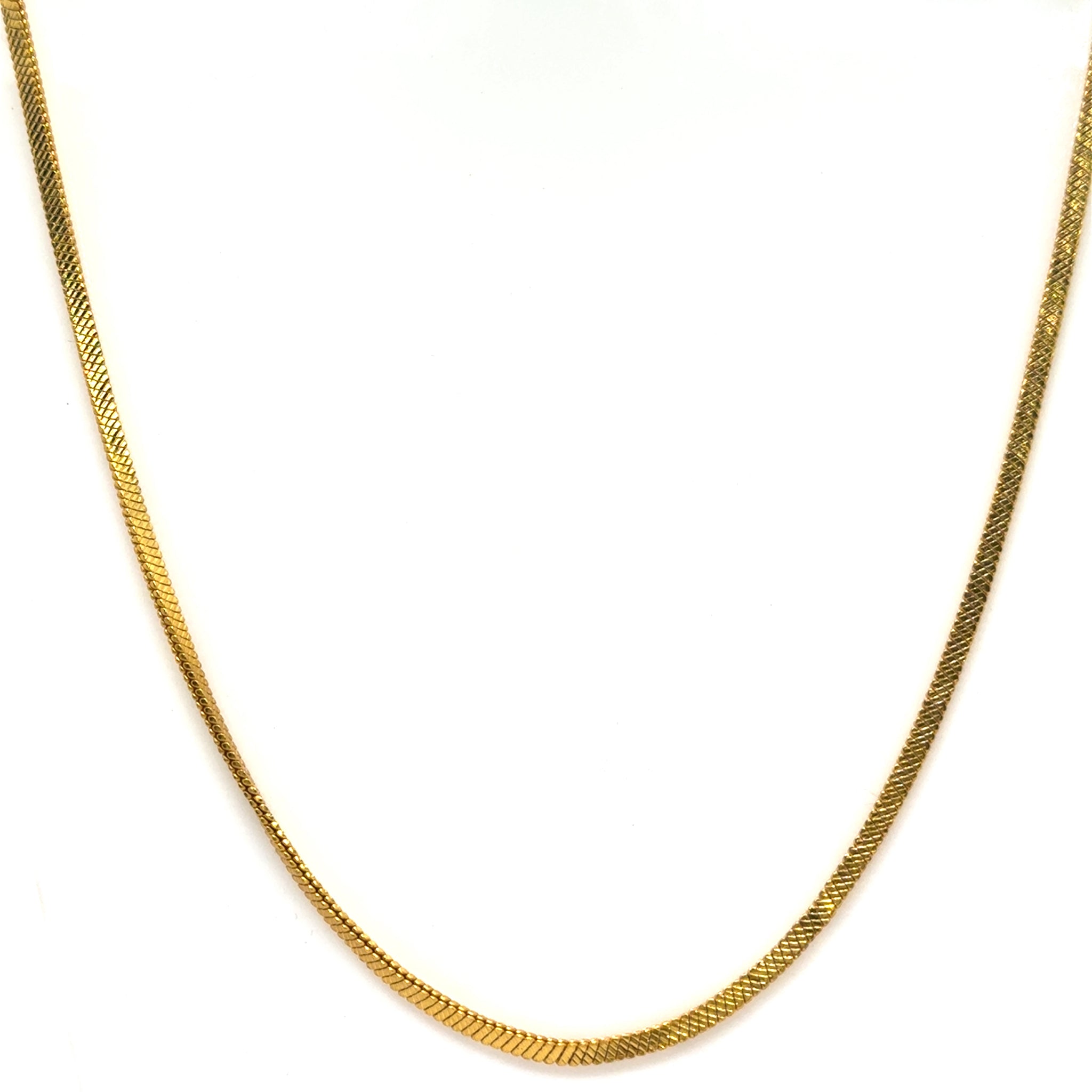 Textured Flat Flexi Gold Plated Chain Necklace Jewelry