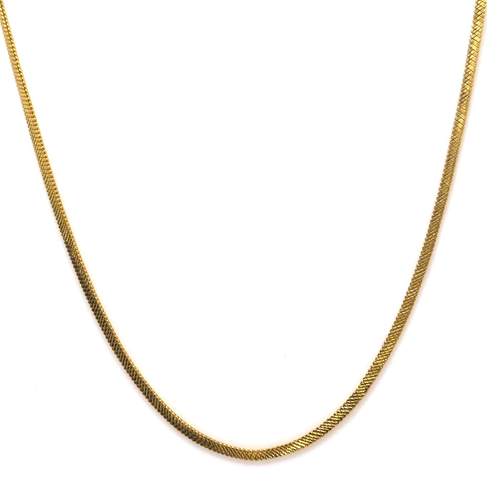 Textured Flat Flexi Gold Plated Chain Necklace Jewelry