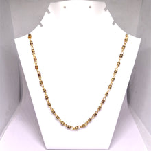 Gold Plated Chain Cylindrical Cross-Patterned Linked Necklace Jewelry
