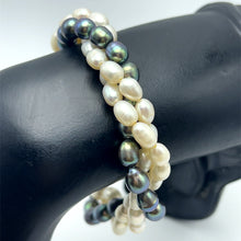 Freshwater Pearl Bracelet White Grey Drop Button Shape 9 Inch Perfect for Bridal Jewelry Symbol of Care Serenity and Calming Energy