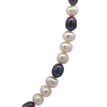 Elegant Two-Tone White and Grey Plain Pearl Necklace