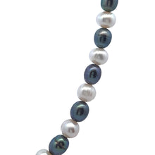 Classic White & Grey Smooth Button Pearl Necklace