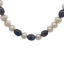 Elegant Two-Tone White and Grey Plain Pearl Necklace