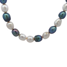 Classic Two-Tone Plain Pearl June Birthstone Necklace